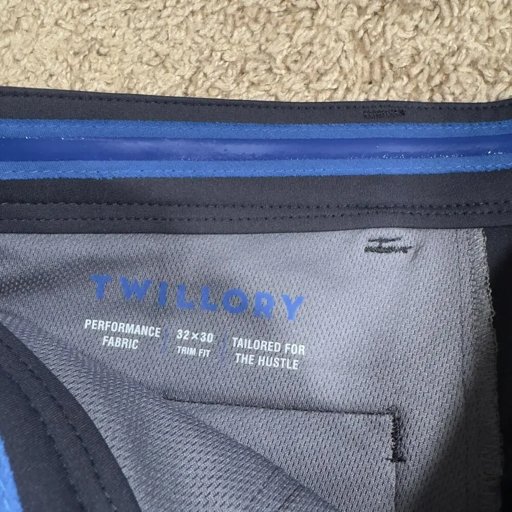 Twillory Chino Pants Blue Performance Golf Mens Fits 34x30 (34x26) Tailored Fit